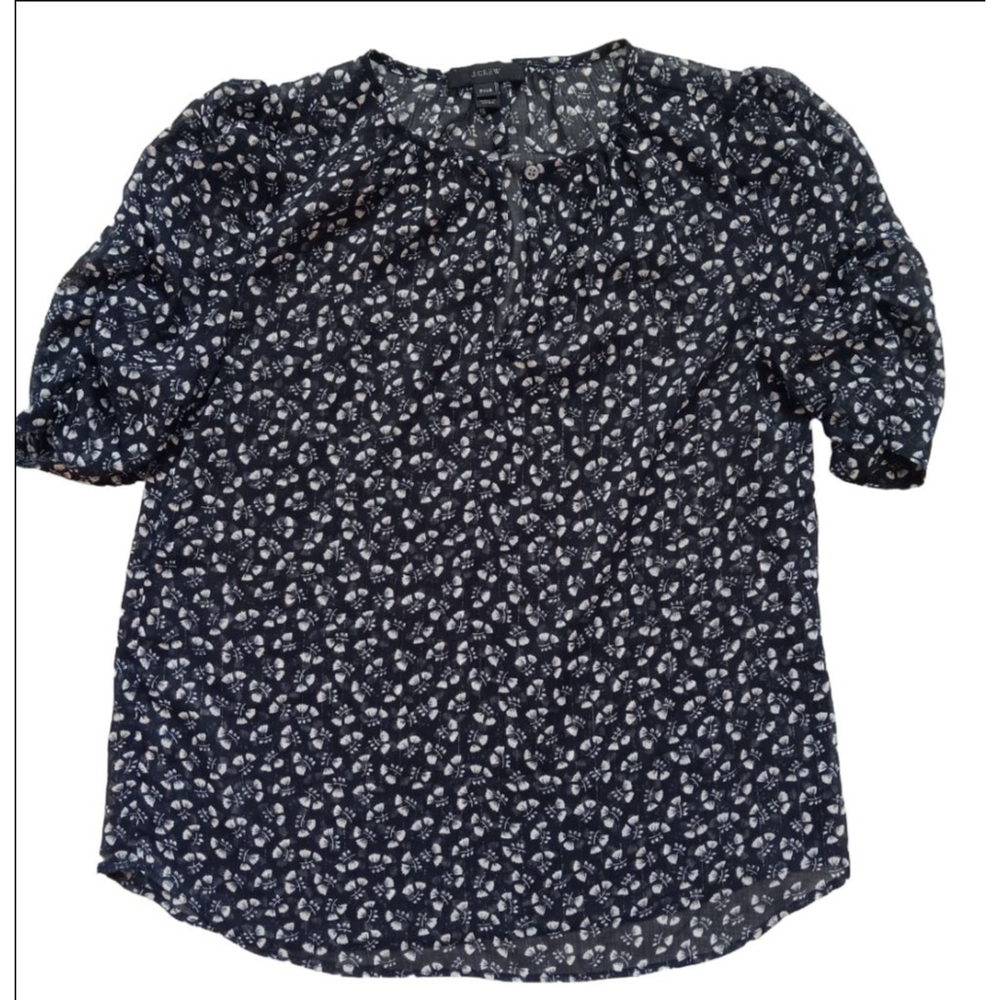 Women's J. Crew Blouse Size XXS Blue Floral